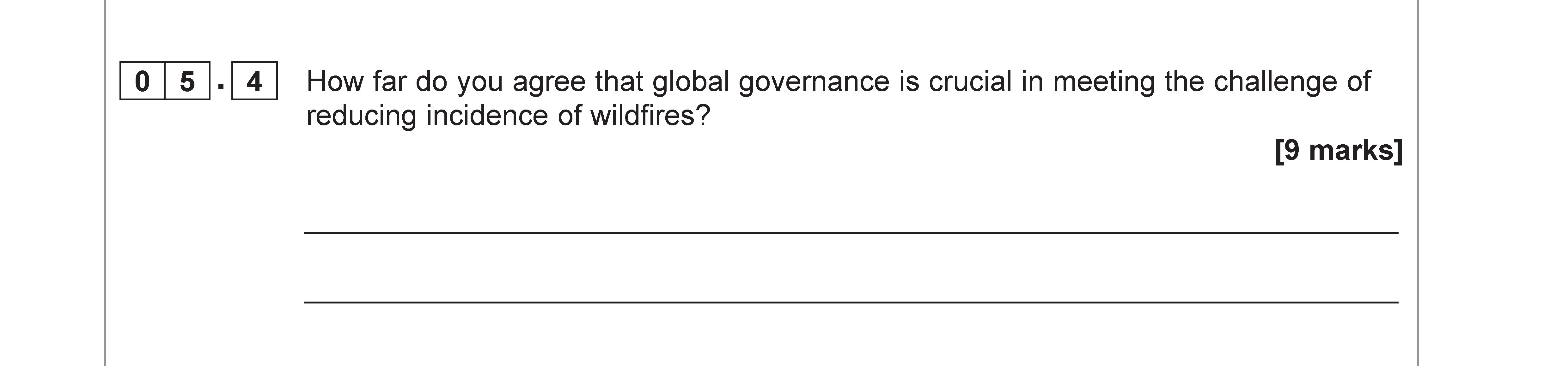 How-far-do-you-agree-that-global-governance-is-crucial-in-meeting-the-challenge-of-reducing-incidence-of-wildfires?---AQA-A-Level Geography-Question 5-2021-Paper 1.png